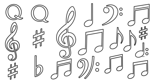 Music notes and symbols vector illustration