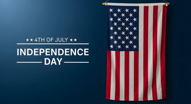 Celebrating independence day with a vibrant american flag and festive typography