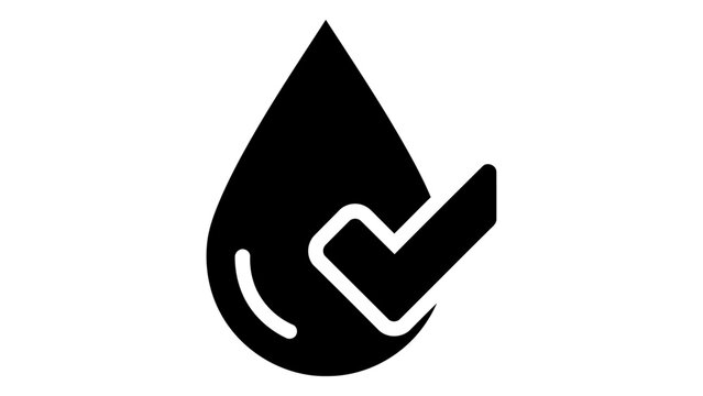 Water drop icon with check mark symbol