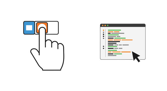 Hand Clicking Computer Mouse Button.