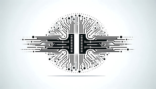 A black flat vector silhouette icon of two digital portals connected by a high-speed data stream, representing teleportation or instant transfer, isolated on white.