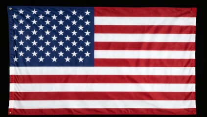 Fototapeta premium Waving united states of america flag with its stars and stripes on a black background