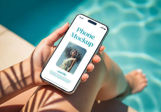 Summer style smartphone mockup
