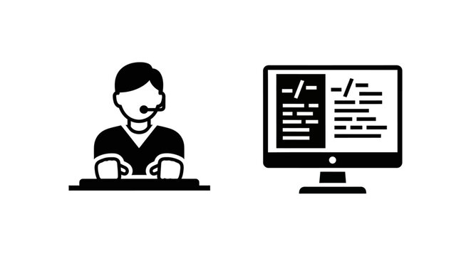 Man sitting at computer desk working.