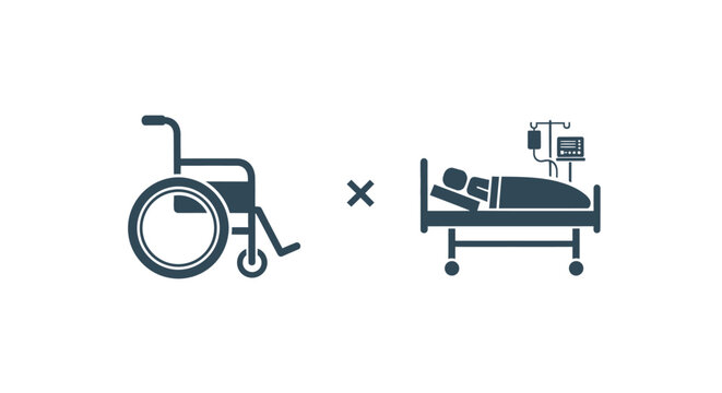 Hospital Bed and Wheelchair Combination.