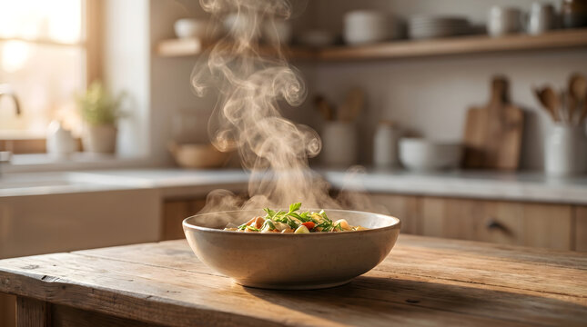 Elegant bonsai tree displayed on a rustic wooden shelf near a kitchen window