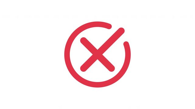 Outline circular stamp animation rotating red stroke loop minimal ui element on white background Prores Alpha Channel 4K 60fps