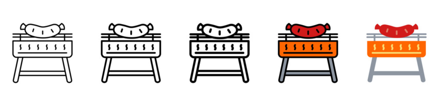 Grill Icon With Differences and Colors