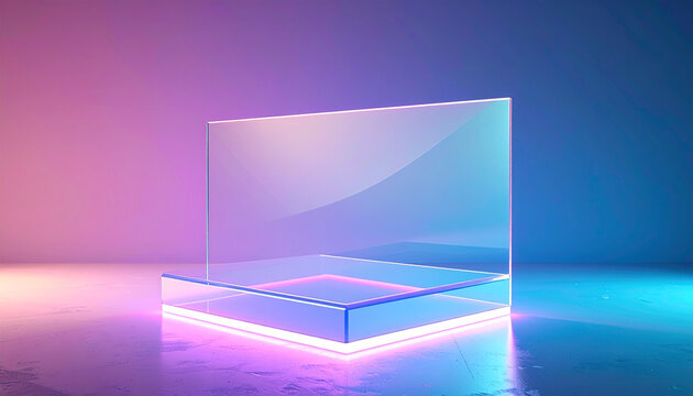 Abstract glass display stage