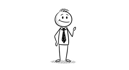 Fototapeta premium A simple stick figure in business attire.