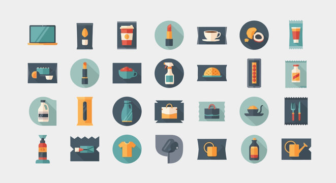 Collection of various business icons.