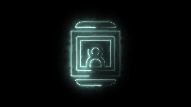 Neon glowing user profile icon a futuristic representation of digital identity and personalization