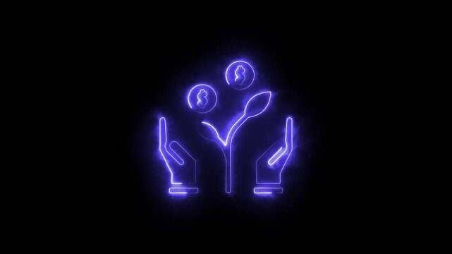 Neon glowing plant growth a visual metaphor for innovation technology and sustainable development in the digital age