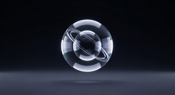 Abstract Innovation Energy Core &ndash; Floating Translucent Orb with Neon Glow and Internal Refractions, Premium Corporate Technology Concept, Ultra Realistic 8K Studio Visual