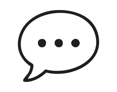 Speech bubble indicating ongoing conversation, minimal chat icon representing messaging, support, and realtime reply ideal for chatbot, customer service, or community engagement scenes