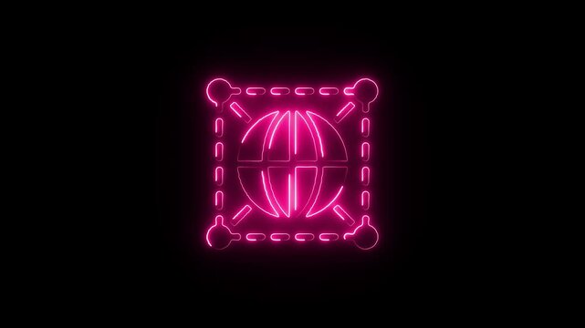 Neon glowing spider web icon a digital illustration of arachnid design and intricate patterns for halloween or horror themes