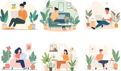 Fototapeta premium Set of business people icons vector illustration showing office workers in cartoon style