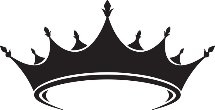 A black crown on a white background