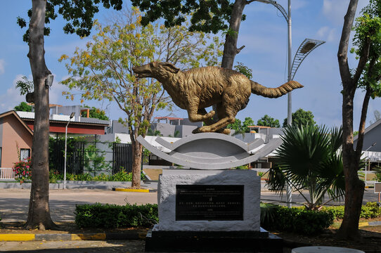 Batam, Indonesia - April 16, 2026: Animal statues displayed at Coastarina park, a public attraction in Batam, Indonesia.