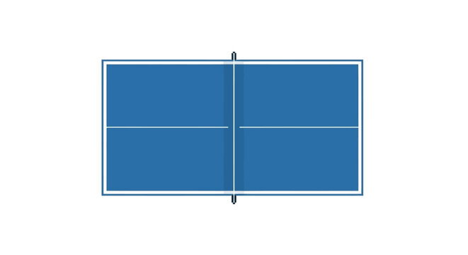 Blue ping pong table top view.