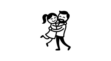 Fototapeta premium Father and Daughter Embrace Vector