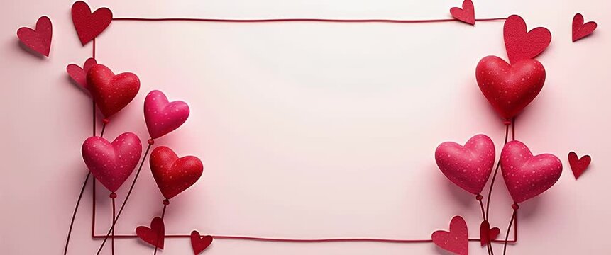 Love quotes and heart shapes border frame with inspirational copy space for Valentines Day Alternative Dates concept as Inspirational love quotes and charming heart shapes framing uplifting space for 