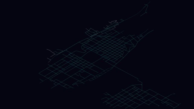 Dandong, China, City Infrastructure Expansion Animation, Urban Visualization Technology