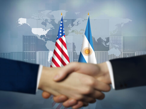 Argentina,America trade relation.USA and Argentina economic relations concept background