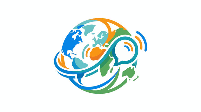 Global Communication and Connection Logo
