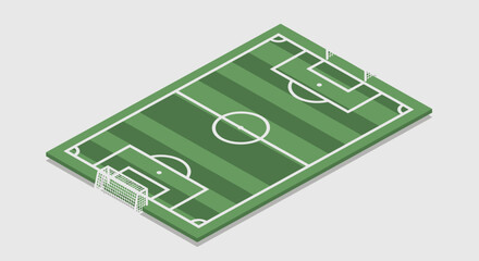 Soccer field with white lines on green grass. © niki