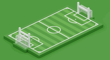 Isometric illustration of soccer field. © niki