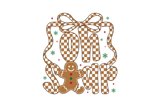 Oh Snap Gingerbread Man Christmas Cookie Sublimation Design