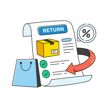 Product return vector, doodle icon 