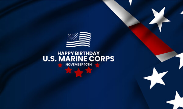 U.S. Marine Corps Birthday Celebration Background with American Flag