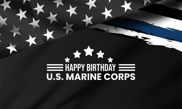 U.S. Marine Corps Birthday Celebration Background with American Flag