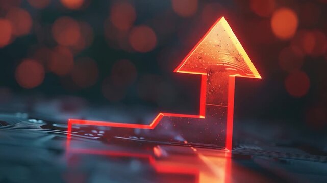 Video An arrow icon pointing upwards on a computer keyboard