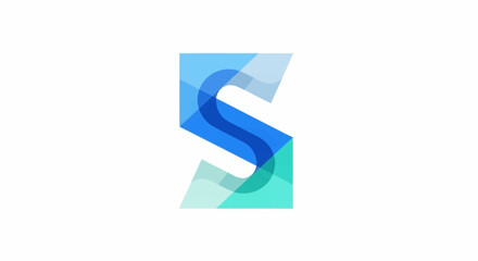 Fototapeta premium Stylized Letter S Logo Design with Overlapping Geometric Shapes.