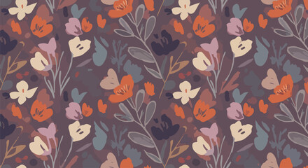 Artistic botanical design with evenly spaced flowers and elegant simplicity © Pastel
