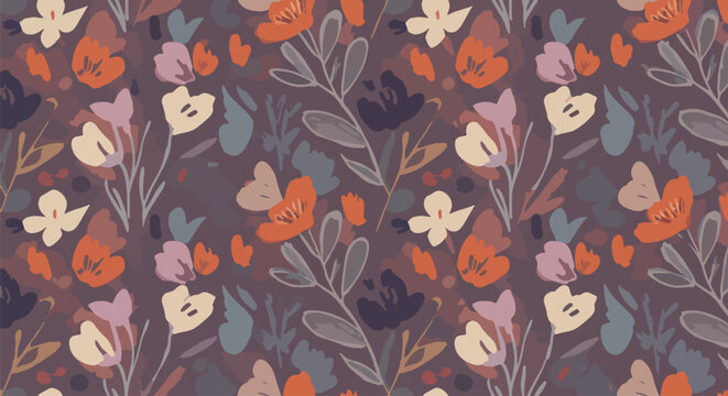 Artistic botanical design with evenly spaced flowers and elegant simplicity