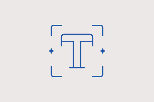 Text tool with cursor line icon for font editing and typography design projects. Professional Vector Illustration for desktop publishing and web copy editing tools.