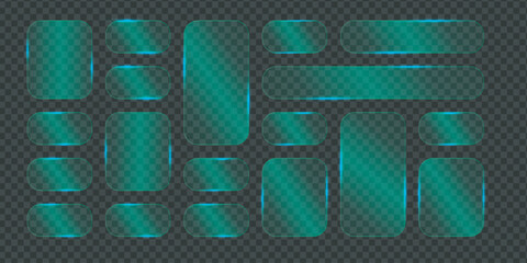 Collection of green glowing rectangle shapes © MD NUR MIA