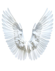 Fototapeta premium Large, white wings, spread, isolated on black background
