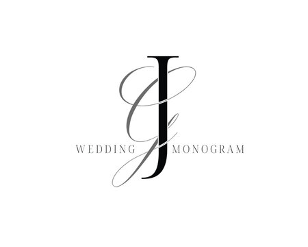 GJ initial monogram wedding logo