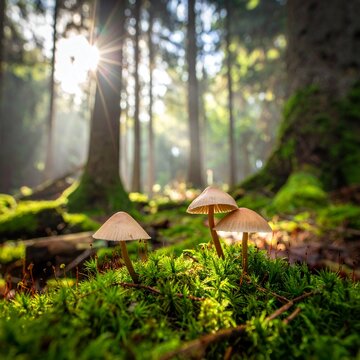 wild mushrooms in the forest