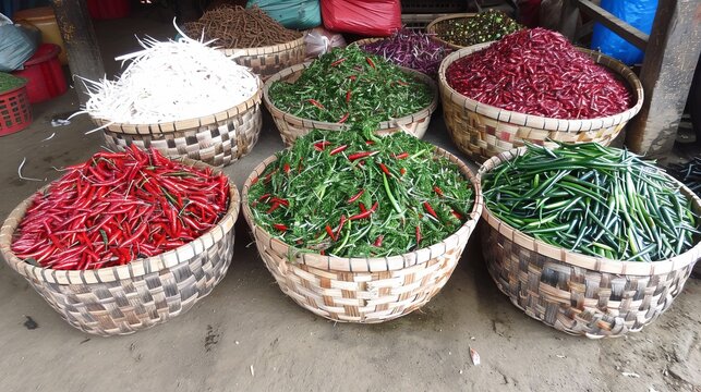 Colorful fruit bins at fresh produce market stall showcasing vibrant harvest delights