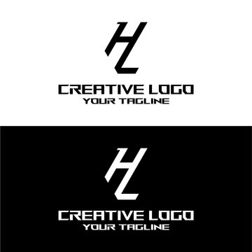 creative letter logo hl design vector
