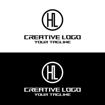 creative letter logo hl design vector