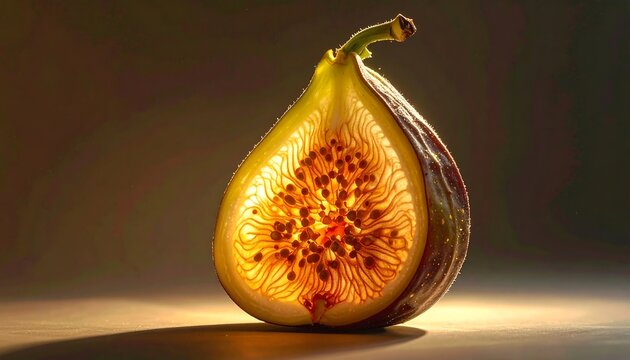 Macro image of physalis fruit glowing with warm light, highlighting delicate structure and organic texture. Ideal for natural beauty, botanical concepts, and elegant background design