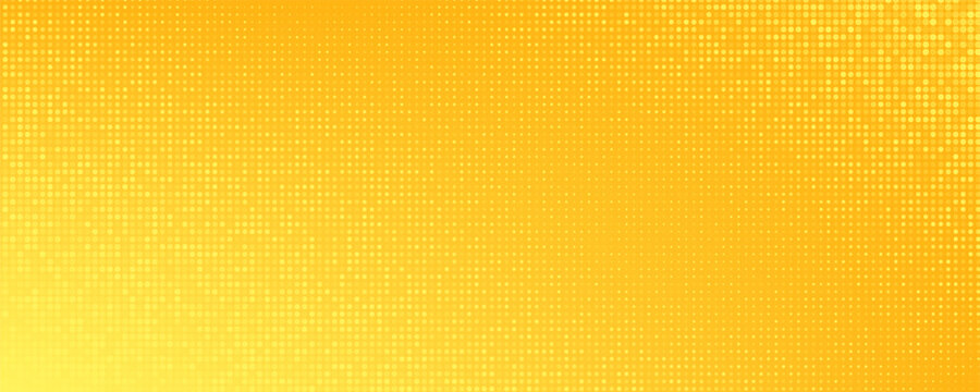 Yellow Halftone Dotted Gradient Background With Retro Comic Texture.