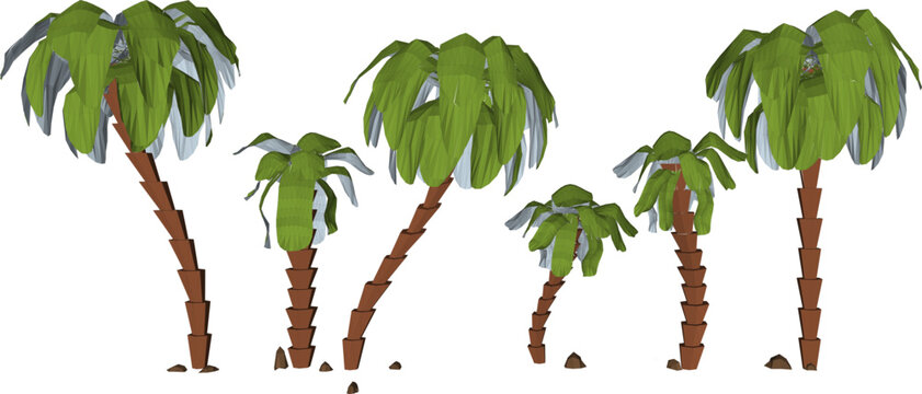 Vector sketch illustration of a palm tree silhouette design with a low poly modern minimalist pattern
